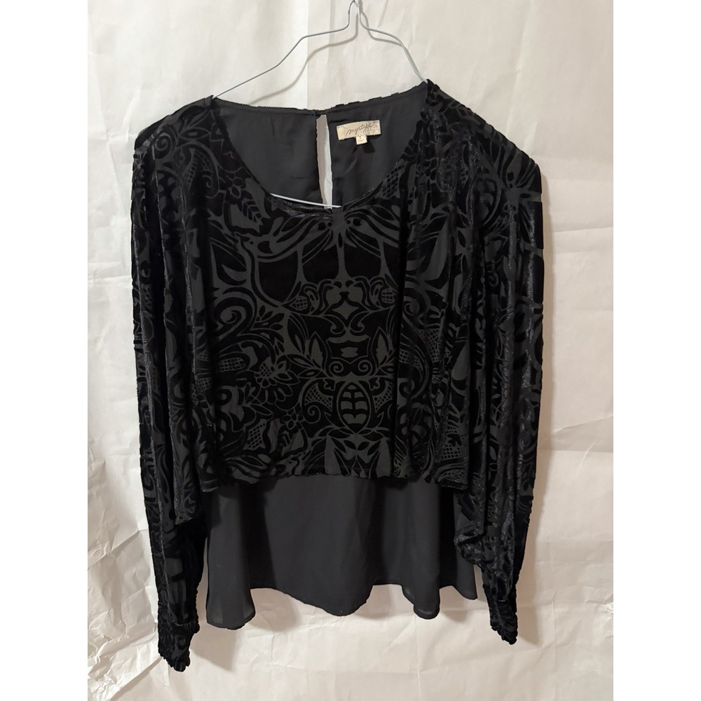 Mystree black velvet burnout patterned Size Small